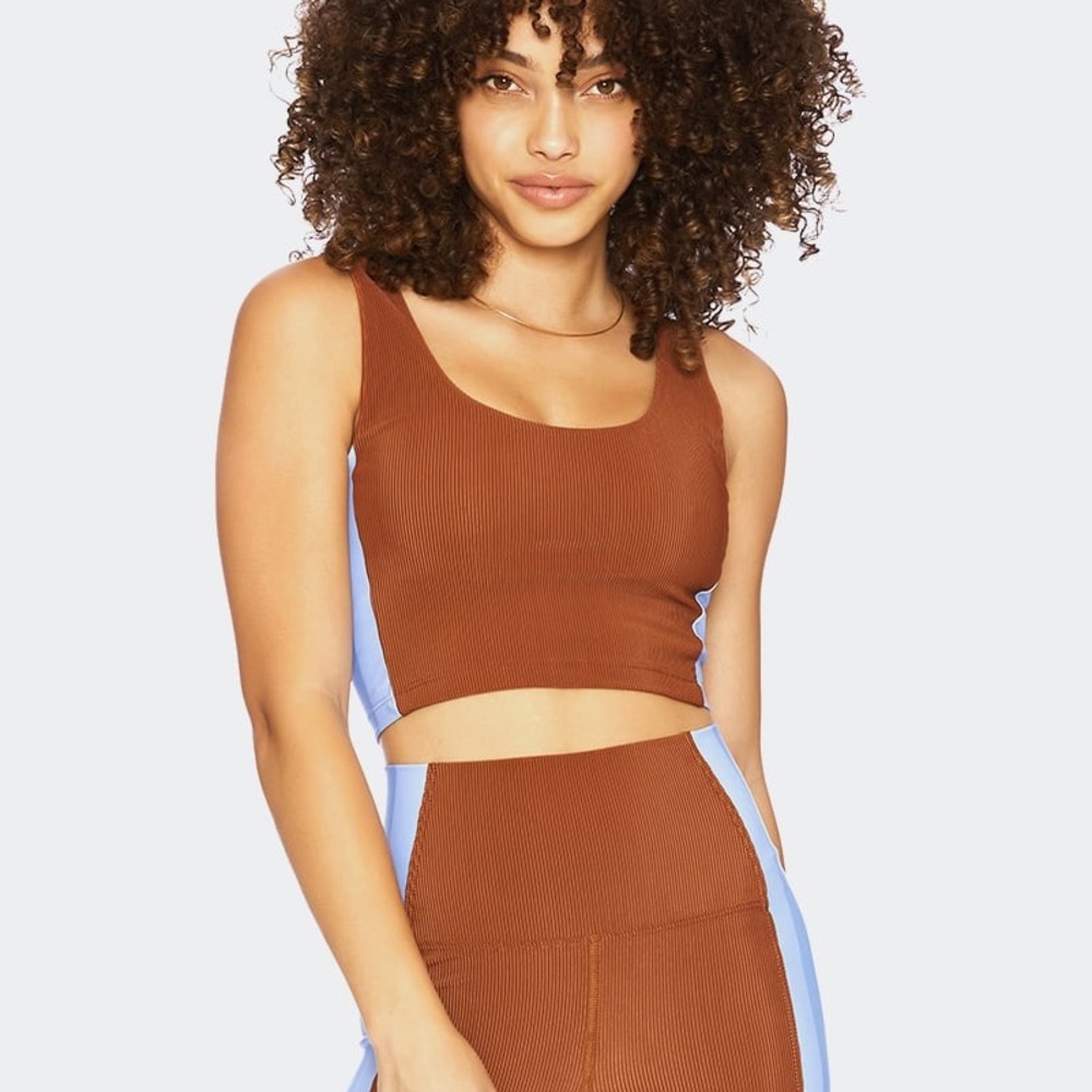Beach Riot Brown and Blue Sports Bra